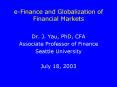 eFinance and Globalization of Financial Markets PowerPoint PPT Presentation