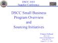 DSCC Small Business Program Overview PowerPoint PPT Presentation