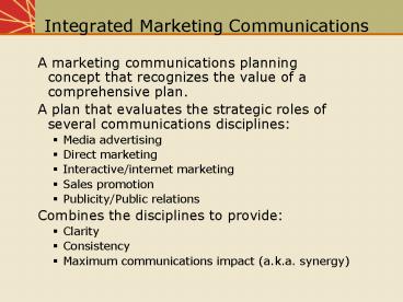 Integrated Marketing Communications