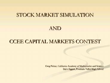 STOCK MARKET SIMULATION