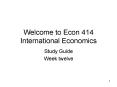 Welcome to Econ 414 International Economics PowerPoint PPT Presentation