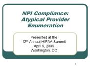 NPI Compliance:  Atypical Provider Enumeration
