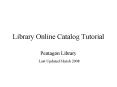 Library Online Catalog Tutorial PowerPoint PPT Presentation