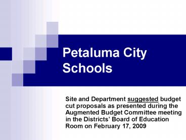 Petaluma City Schools