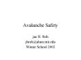 Avalanche Safety PowerPoint PPT Presentation