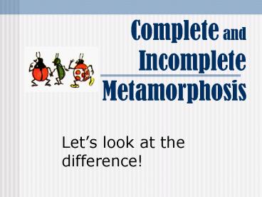 Complete and Incomplete Metamorphosis