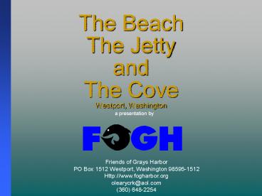 The Beach The Jetty and The Cove Westport, Washington