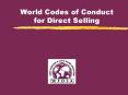 World Codes of Conduct for Direct Selling PowerPoint PPT Presentation