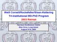 Weill Cornell/Rockefeller/Sloan-Kettering Tri-Institutional MD-PhD Program 2003 Retreat PowerPoint PPT Presentation