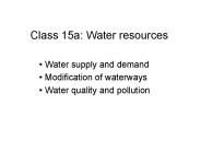 Class 15a: Water resources