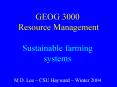 GEOG 3000 Resource Management Sustainable farming systems PowerPoint PPT Presentation