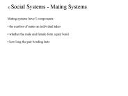 4) Social Systems - Mating Systems