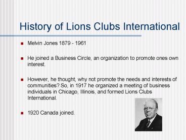 History of Lions Clubs International