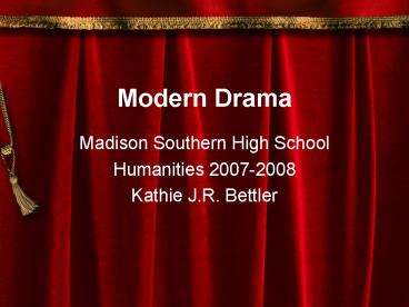 Modern Drama