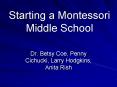 Starting a Montessori Middle School PowerPoint PPT Presentation