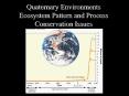 Quaternary Environments Ecosystem Pattern and Process Conservation Issues PowerPoint PPT Presentation