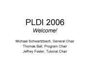 PLDI 2006 Welcome