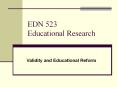EDN 523 Educational Research PowerPoint PPT Presentation