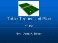 Table Tennis Unit Plan PowerPoint PPT Presentation