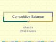 Competitive Balance PowerPoint PPT Presentation