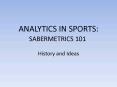 ANALYTICS IN SPORTS: PowerPoint PPT Presentation