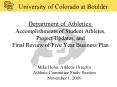 Department of Athletics: Accomplishments of Student Athletes, Project Updates, and Final Review of F PowerPoint PPT Presentation