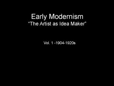 Early Modernism