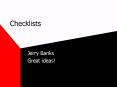 Checklists PowerPoint PPT Presentation
