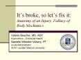 Its broke, so lets fix it: Anatomy of an Injury, Fallacy of Body Mechanics PowerPoint PPT Presentation