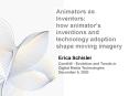 Animators as Inventors: how animator PowerPoint PPT Presentation