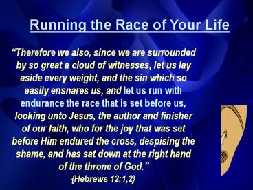 Running the Race of Your Life