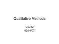 Qualitative Methods PowerPoint PPT Presentation