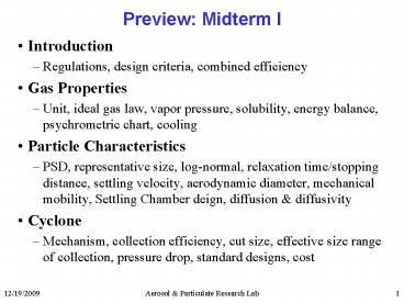 Preview: Midterm I