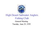 High Desert Saltwater Anglers Fishing Club