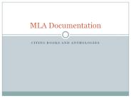 Citing Books and Anthologies
