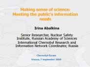 Making sense of science: