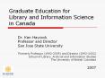 Graduate Education for Library and Information Science in Canada PowerPoint PPT Presentation