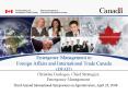 Emergency Management in Foreign Affairs and International Trade Canada DFAIT PowerPoint PPT Presentation