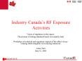 Industry Canadas RF Exposure Activities PowerPoint PPT Presentation