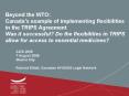 Beyond the WTO: Canadas example of implementing flexibilities in the TRIPS Agreement Was it successf PowerPoint PPT Presentation