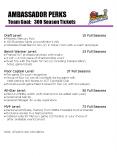 AMBASSADOR PERKS Team Goal: 300 Season Tickets PowerPoint PPT Presentation