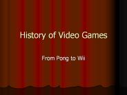 History of Video Games