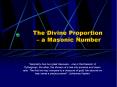 The Divine Proportion  PowerPoint PPT Presentation
