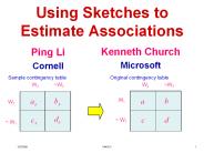 Using Sketches to Estimate Associations