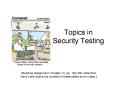 Topics in Security Testing PowerPoint PPT Presentation
