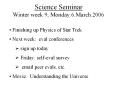 Science Seminar Winter week 9, Monday.6.March.2006 PowerPoint PPT Presentation