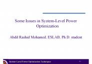 Some Issues in System-Level Power Optimization