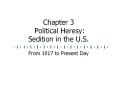 Chapter 3 Political Heresy: Sedition in the U.S. PowerPoint PPT Presentation