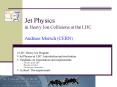 Jet Physics in Heavy Ion Collisions at the LHC Andreas Morsch CERN PowerPoint PPT Presentation