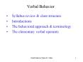 Verbal Behavior PowerPoint PPT Presentation